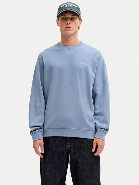 Jack & Jones Bluza Earchive 12287995 Niebieski Regular Fit. Niebieskie bluzy męskie Jack & Jones, l, bez wzorów, z bawełny, bez kaptura. Za 85.99 zł.