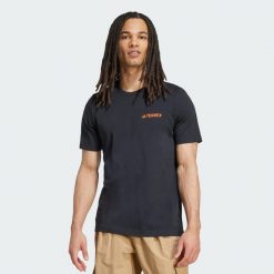 Koszulka Terrex Graphic. Brązowe koszulki sportowe męskie Adidas, xl, bez wzorów, z bawełny, bez kołnierzyka, bez ramiączek, outdoorowe. Za 149.00 zł.