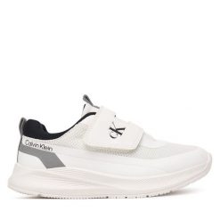 Sneakersy Calvin Klein. Białe trampki i tenisówki chłopięce Calvin Klein, bez wzorów, bez zapięcia. Za 399.99 zł.