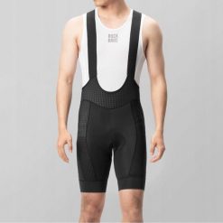 RockBros Spodenki rowerowe z szelkami Rockbros YDDK009 męskie krótkie z wkładką Rozmiar XL - czarne. Czarne spodnie materiałowe męskie ROCKBROS, m, bez wzorów. Za 153.61 zł.