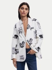Desigual Marynarka 25SWEW15 Biały Regular Fit. Białe żakiety damskie Desigual, s, bez wzorów, z syntetyku. Za 379.99 zł.