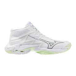 Damskie buty halowe Mizuno Wave Lightning Elite Mid. Białe obuwie sportowe damskie Mizuno, bez wzorów, z materiału, na fitness i siłownię, mizuno wave. Za 805.75 zł.