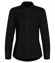 Clique Stretch Shirt L/S Women – koszula stretch z długim rękawem – Black. Czarne koszule damskie CLIQUE, l, bez wzorów, z bawełny, bez kołnierzyka, bez ramiączek. Za 202.48 zł.