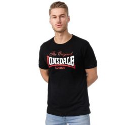 Koszulka Lonsdale Aldingham. Czarne koszulki sportowe męskie Lonsdale, bez wzorów, bez kołnierzyka, bez ramiączek. Za 105.05 zł.