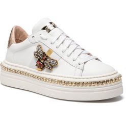 Sneakersy STOKTON - 756-D-SS19-UP Vitello Bianco/Elastico Bianco. Białe półbuty damskie marki Stokton, z aplikacjami, z materiału. Za 1,089.00 zł.