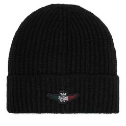Czapka Aeronautica Militare. Czarne czapki i kapelusze męskie Aeronautica Militare, na zimę, bez wzorów. Za 179.99 zł.