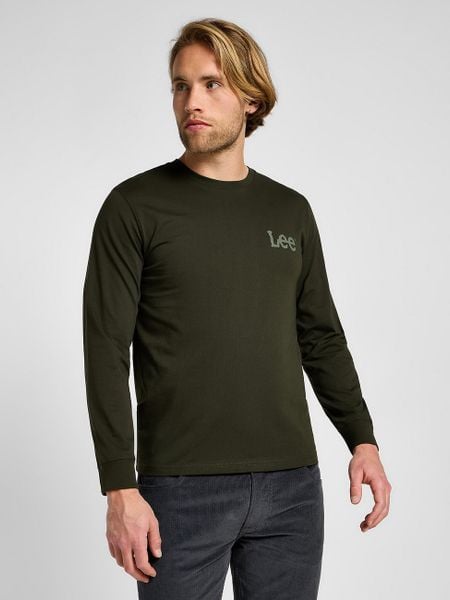 LEE MĘSKA KOSZULKA LONGSLEEVE LEE LS MED WOBLLY LEE OLIVE NIGHT 112355592. Zielone bluzki z długim rękawem męskie Lee, m, bez wzorów, bez ramiączek. Za 89.99 zł.