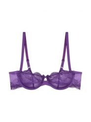 Triumph Biustonosz damski na fiszbinach - Comfort Glam Kobiety Sztuczne włókno lila wypukły wzór tkaniny, 90D. Biustonosze Triumph, bez wzorów, z koronki. Za 179.95 zł.