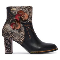 Botki Laura Vita. Czarne botki damskie Laura Vita, bez obcasa, na słupku, bez zapięcia. Za 689.99 zł.