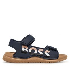 Sandały BOSS. Niebieskie sandały chłopięce Boss, bez zapięcia. Za 178.99 zł.