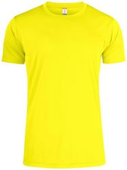 Clique Basic Active-T koszulka męska 100% poliester – visibility yellow. Żółte koszulki sportowe męskie CLIQUE, m, bez wzorów, z dzianiny, bez kołnierzyka, bez ramiączek. Za 86.65 zł.