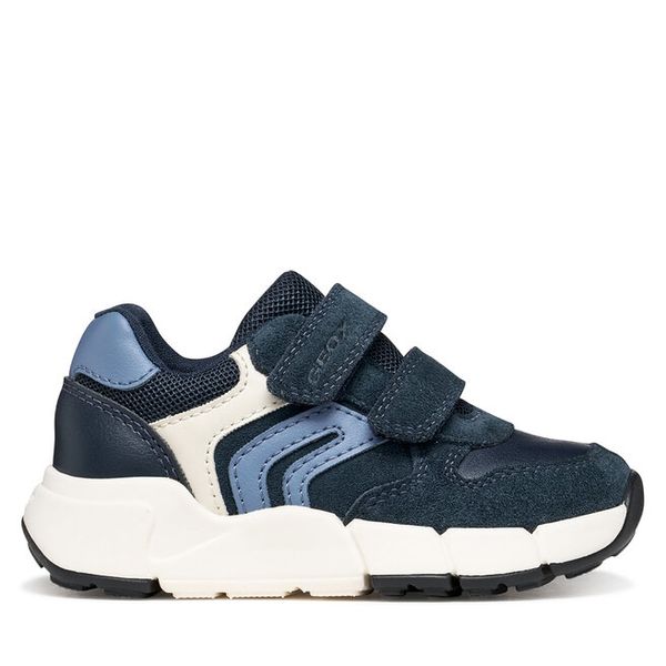 Sneakersy Geox. Niebieskie trampki i tenisówki chłopięce Geox, bez wzorów, bez zapięcia. Za 239.99 zł.