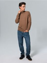 Jeansy loose fit z elektem sprania - granatowy. Niebieskie jeansy męskie Sinsay. Za 69.99 zł.