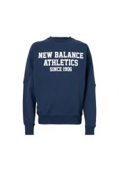 Bluza męskie New Balance niebieski. Niebieskie bluzy sportowe męskie New Balance, l, bez wzorów, z materiału, bez kaptura, trekkingowe. Za 447.15 zł.
