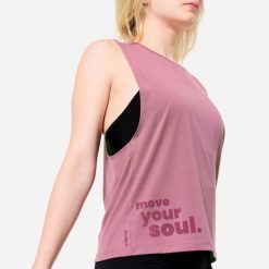Koszulka bez rękawów do tańca modern jazz damska Starever. Fioletowe bluzy sportowe damskie STAREVER, xl, bez wzorów, z elastanu, bez kaptura, na jogę i pilates. Za 59.99 zł.