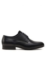 Calvin Klein Półbuty Derby HM0HM01504 Czarny. Czarne eleganckie półbuty Calvin Klein, ze skóry, wizytowe, bez zapięcia. Za 459.99 zł.