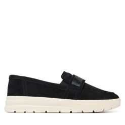 Półbuty Caprice. Czarne półbuty damskie Caprice, bez wzorów, bez obcasa, na płaskiej podeszwie, bez zapięcia. Za 399.99 zł.