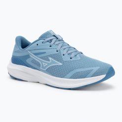 Buty do biegania damskie Mizuno Enerzy Runnerz. Niebieskie obuwie sportowe damskie Mizuno, bez wzorów, do biegania. Za 199.99 zł.