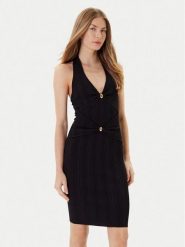 Marciano Guess Sukienka dzianinowa 5YGK17 5875Z Czarny Regular Fit. Czarne sukienki damskie Marciano Guess, z aplikacjami, z dzianiny, bez kołnierzyka, bez ramiączek. Za 369.99 zł.