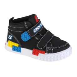 Buty sportowe Sneakersy chłopięce, Kool Bricks-Lil Constructor. Czarne trampki i tenisówki chłopięce Skechers, bez wzorów, z materiału, sportowe, bez zapięcia. Za 149.99 zł.