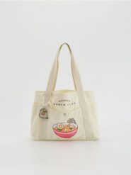Torba shopper Pusheen - kremowy. Białe torby i plecaki dziecięce Reserved, z bawełny. Za 79.99 zł.