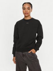 Calvin Klein Bluza Nano Logo K20K208329 Czarny Regular Fit. Czarne bluzy damskie Calvin Klein, xs, bez wzorów, z bawełny, bez kaptura. Za 239.99 zł.