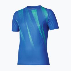 Koszulka do biegania męska Mizuno Core Graphic Tee. Niebieskie koszulki sportowe męskie Mizuno, l, bez wzorów, z materiału, bez kołnierzyka, bez ramiączek, do biegania. Za 119.99 zł.
