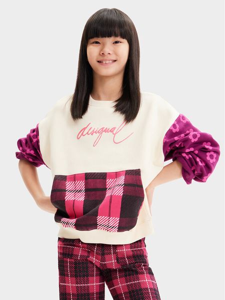 Desigual Bluza 23WGSK10 Écru Regular Fit. Bluzy dla dziewczynek Desigual, bez wzorów, z bawełny, bez ramiączek, bez kaptura. Za 199.99 zł.