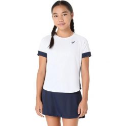 Koszulka dziewczęca Asics. Białe t-shirty i topy dla dziewczynek Asics, bez wzorów, z materiału, bez ramiączek. Za 172.00 zł.