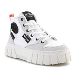 Buty Palladium Pallatower Hi W 98573-116-M białe. Białe obuwie sportowe damskie bez wzorów, z gumy. Za 718.43 zł.