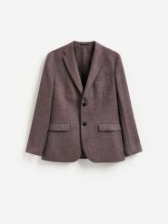 Marynarka regular fit - brązowy. Brązowe marynarki męskie Reserved, bez wzorów, z tkaniny. Za 359.99 zł.