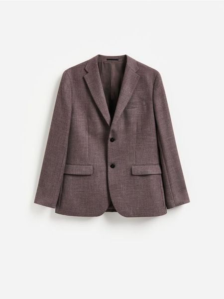 Marynarka regular fit - brązowy. Brązowe marynarki męskie Reserved, bez wzorów, z tkaniny. Za 359.99 zł.