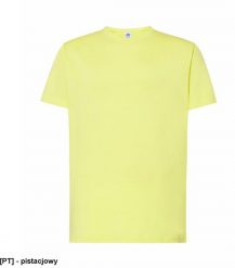 T-shirt JHK TSRA 150 - męski z krótkim rękawem wzmocniony lycrą ściągacz, 100% bawełna, 155-160g - pistacjowy XS. Zielone t-shirty męskie JHK, m, bez wzorów, z bawełny, bez kołnierzyka. Za 20.50 zł.