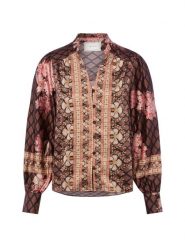 Neo Noir Bluzka damska - Massima Botanical Kobiety brązowy|pomarańczowy|wielokolorowy wzorzysty, 38. Brązowe bluzki damskie Neo Noir, bez wzorów, z syntetyku, eleganckie, bez kołnierzyka, bez ramiączek. Za 329.95 zł.