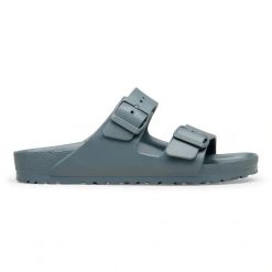 Birkenstock Arizona EVA Basalt Gray Klapki damskie. Szare klapki damskie Birkenstock, bez wzorów, klasyczne, bez obcasa. Za 219.99 zł.