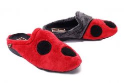 MANITU 320103-04 rot, kapcie damskie. Czerwone kapcie damskie Manitu, bez wzorów, z polaru. Za 184.91 zł.