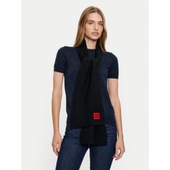 Szalik HUGO. Czarne szaliki i chusty damskie Hugo, bez wzorów. Za 499.99 zł.