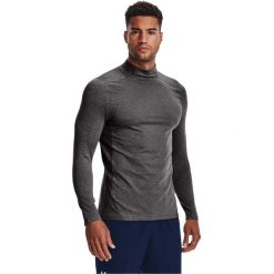 Męska koszulka z długim rękawem z kołnierzem (Szary heather). Szare koszulki sportowe męskie Under Armour, m, bez wzorów, z elastanu, bez kołnierzyka, bez ramiączek, na fitness i siłownię. Za 280.65 zł.
