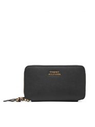 Tommy Hilfiger Portfel Th Leather Med Za Wallet AW0AW18939 Czarny. Czarne portfele damskie Tommy Hilfiger, bez wzorów, ze skóry. Za 289.99 zł.