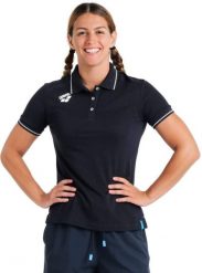 ARENA KOSZULKA WOMEN'S TEAM POLOSHIRT SOLID COTTON NAVY 004893/700 XS. Niebieskie t-shirty damskie Arena, s, bez wzorów, bez kołnierzyka. Za 166.59 zł.