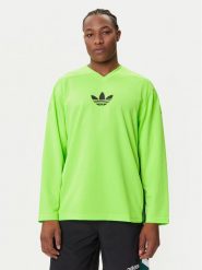 Adidas Longsleeve adicolor Mesh JW8379 Zielony Regular Fit. Zielone bluzki z długim rękawem męskie Adidas, m, bez wzorów, z meshu, bez kołnierzyka. Za 169.99 zł.