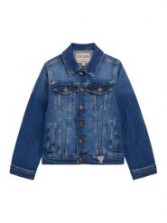 Guess Kurtka jeansowa L4RL07 D4GV0 Niebieski Regular Fit. Niebieskie kurtki i płaszcze dla chłopców Guess, z aplikacjami, z bawełny, bez kaptura. Za 189.99 zł.