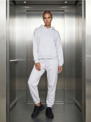 Bluza hoodie Active - szary. Szare bluzy sportowe damskie Sinsay, l, bez wzorów, bez kaptura, na fitness i siłownię. Za 39.99 zł.