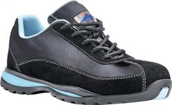 Portwest FW39 - Półbut damski sportowy Steelite Trainer S1P HRO, stalowy podnosek - czarno-różowy 41. Czarne obuwie sportowe damskie Portwest, bez wzorów. Za 213.25 zł.