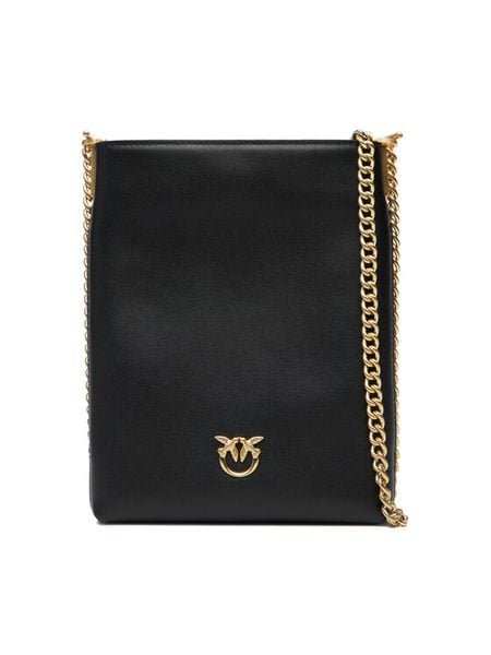PINKO Torebka Flat Satchel AI 25-26 PCPL 105352 A0QO Czarny. Czarne torebki do ręki damskie Pinko, bez wzorów, ze skóry, wizytowe, bez dodatków. Za 1,059.00 zł.