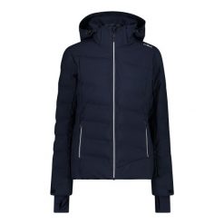 Kurtka puchowa damska z kapturem i zamkiem CMP. Niebieskie kurtki snowboardowe damskie CMP, l, bez wzorów, z puchu, z kapturem, narciarskie. W wyprzedaży za 835.50 zł.