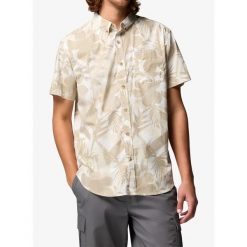 Koszula Columbia Rapid Rivers Printed Short Sleeve Shirt. Brązowe koszule męskie Columbia, bez wzorów, sportowe, bez kołnierzyka, bez ramiączek. Za 237.29 zł.