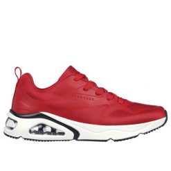 Trenerzy Skechers Tres-air Uno. Czerwone buty sportowe męskie Skechers, z gumy, bez zapięcia. Za 371.99 zł.