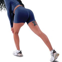 Techniczne szorty z efektem push-up i idealną sylwetką. Niebieskie obuwie sportowe damskie R-EVENGE, bez wzorów, z elastanu, na fitness i siłownię. Za 131.89 zł.