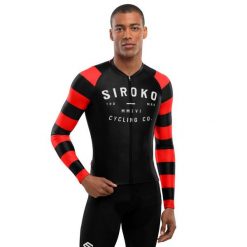 Męska koszulka rowerowa z krótkim rękawem Kolarstwo Siroko M2 Rider. Czarne bluzy męskie SIROKO, m, bez wzorów, z jersey, bez kaptura. Za 381.00 zł.
